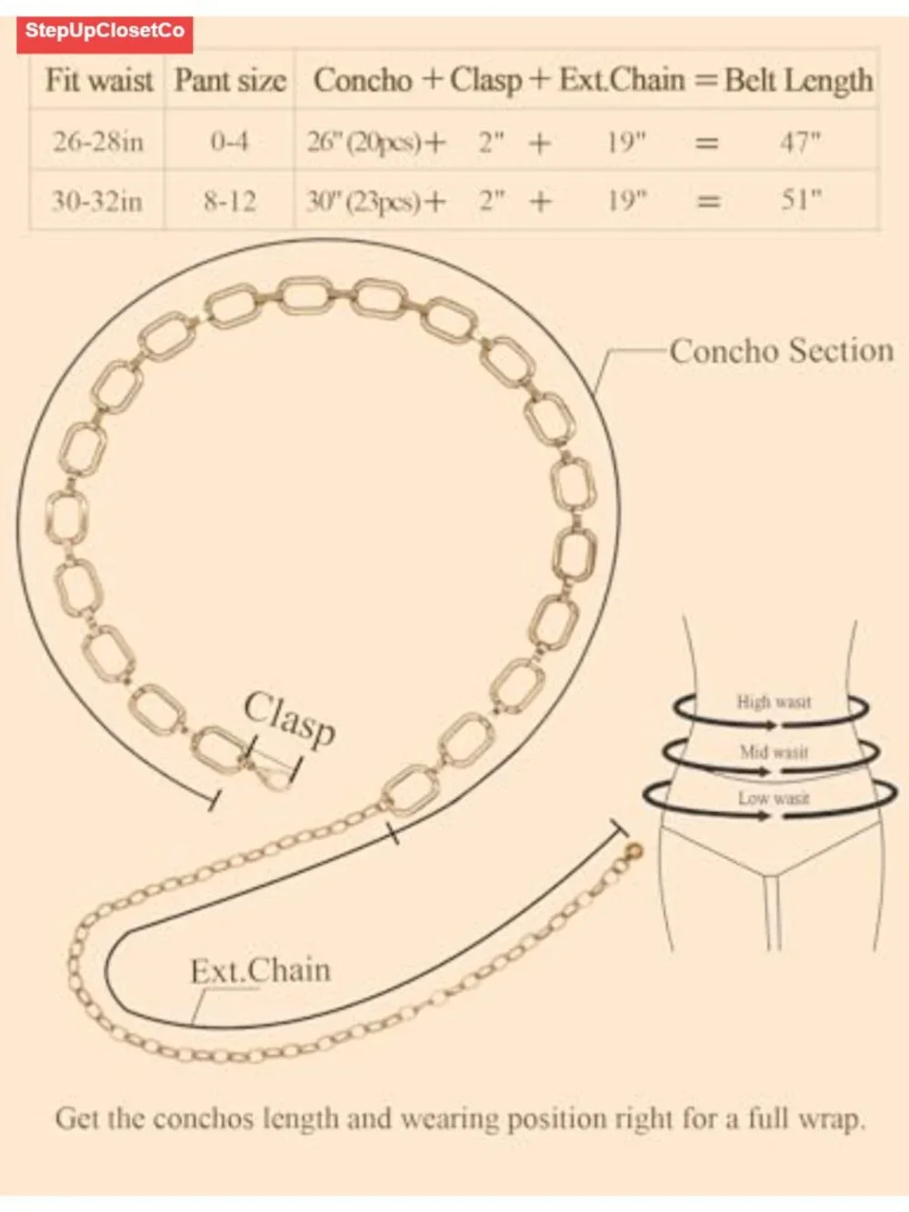 Gold Chain Belt for Women Chunky Waist Belt Dresses Jeans